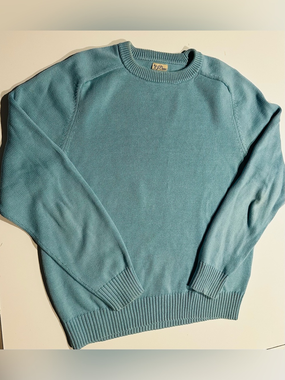 J. Crew Heritage Sweater Men Light Blue Knit Crewneck Pullover Sz Large Preppy